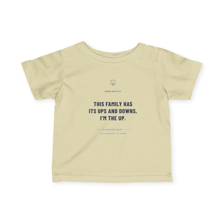 This Family Has Its Ups And Downs. I'm The Up. — Elevator Mechanic Infant Tee — alternate view