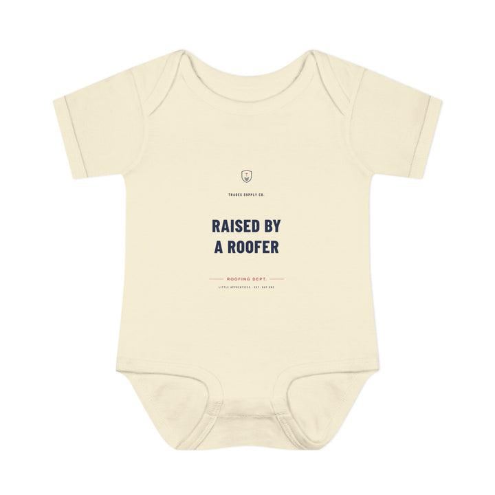 Raised By A Roofer — Roofer Baby Bodysuit — alternate view