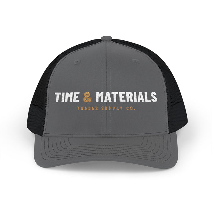Time & Materials — Embroidered Snapback Trucker Hat — view 2