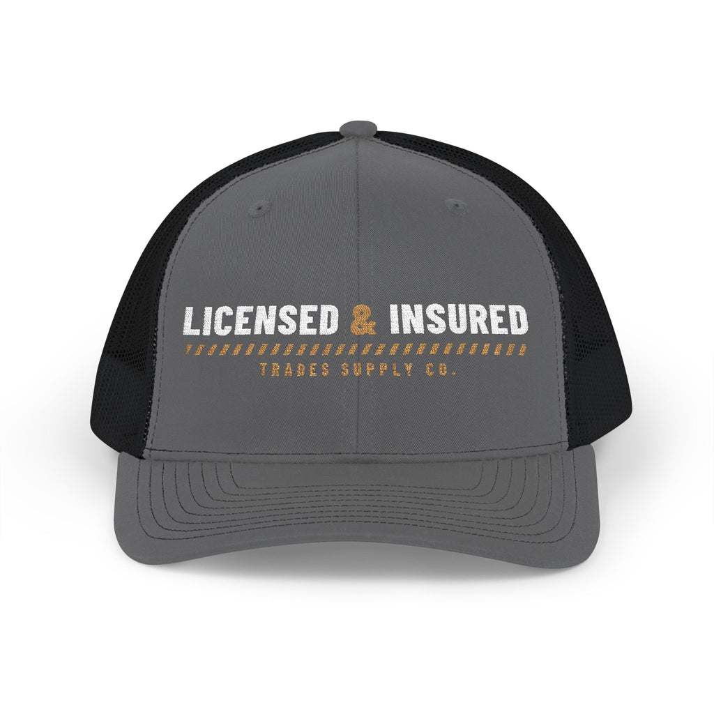 Licensed & Insured — Embroidered Snapback Trucker Hat