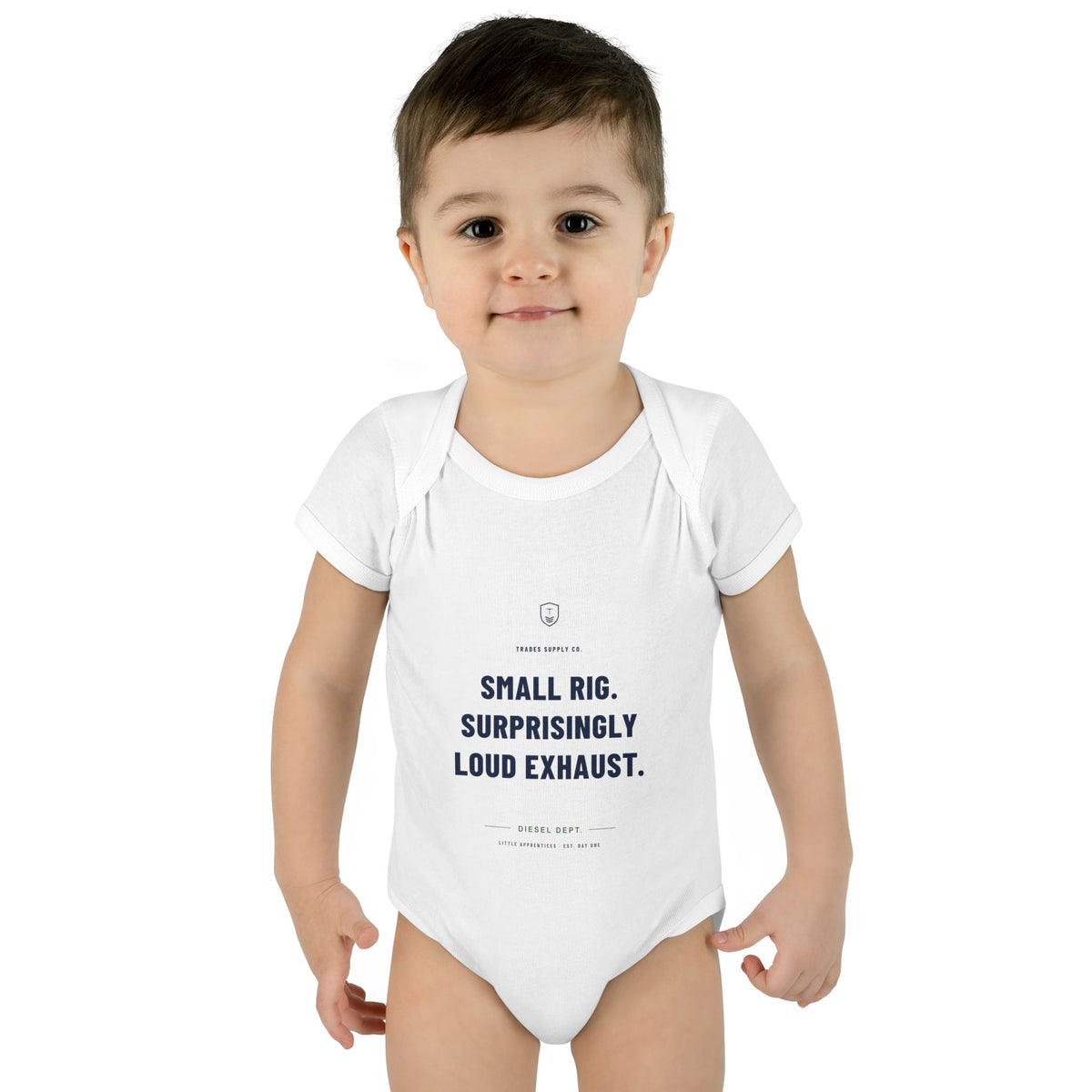 Small Rig. Surprisingly Loud Exhaust. — Diesel Tech Baby Bodysuit