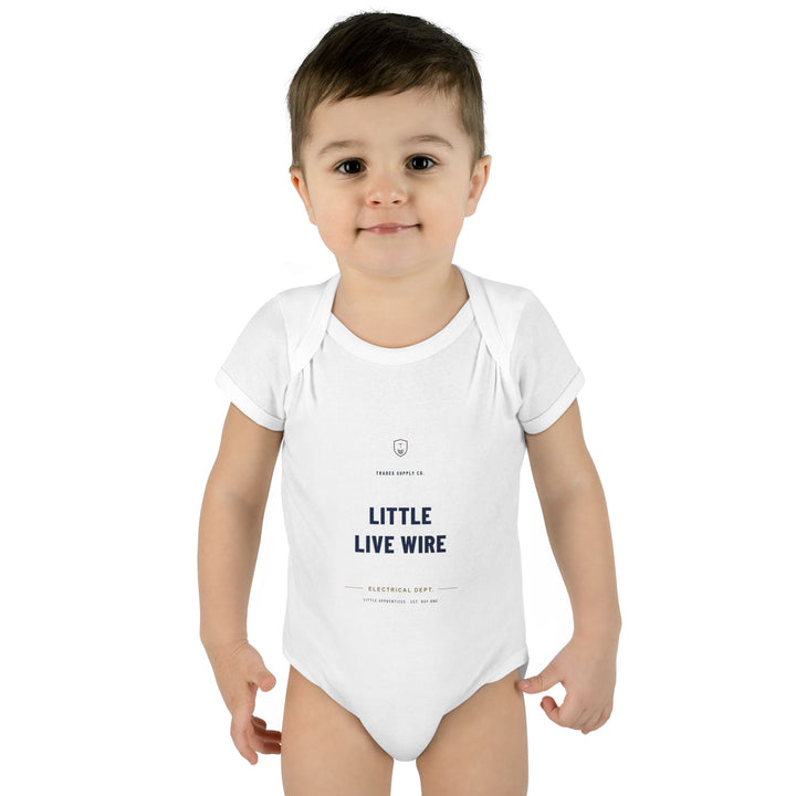 Little Live Wire — Electrician Baby Bodysuit — view 4