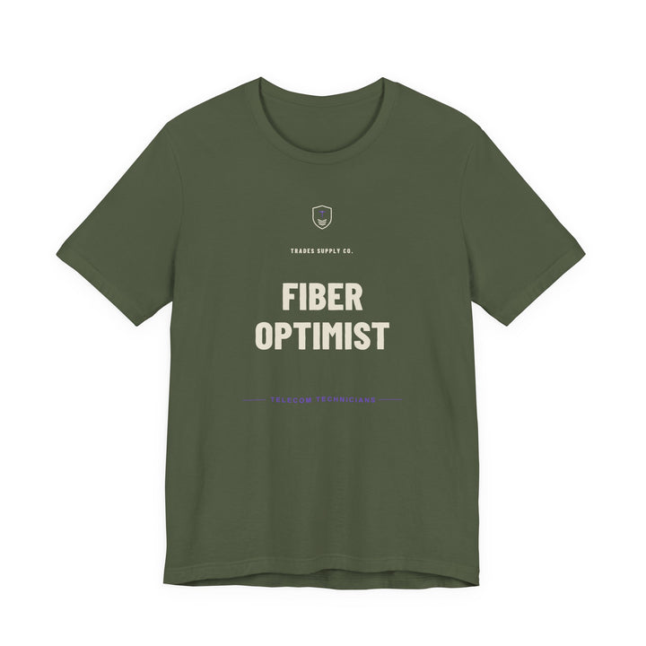 Fiber Optimist — Funny Telecom Tech T-Shirt — view 4