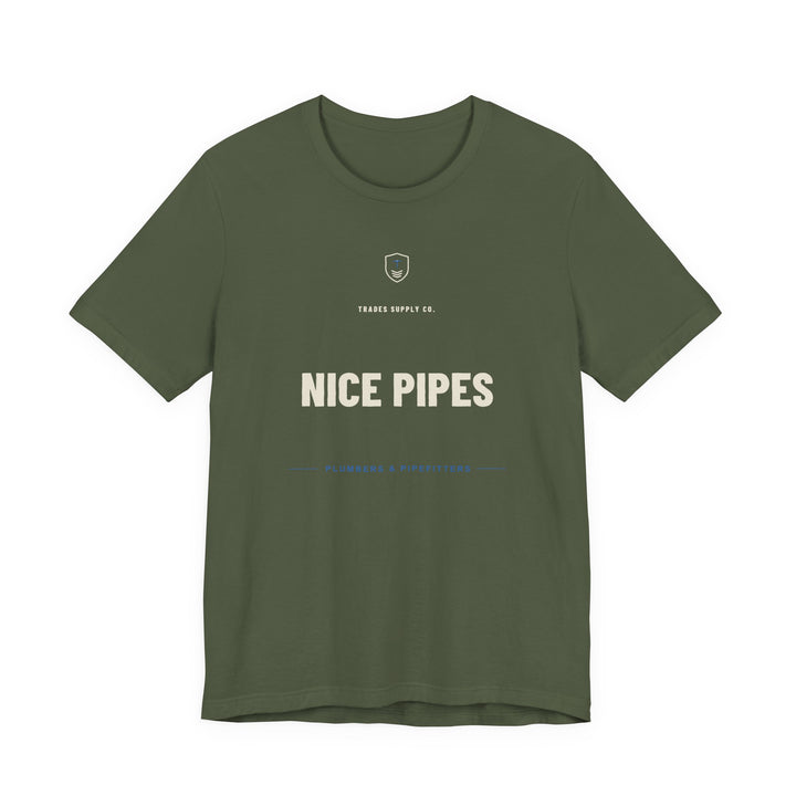 Nice Pipes — Funny Plumber T-Shirt — view 4
