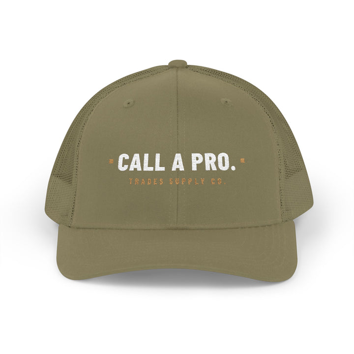 Call A Pro. — Embroidered Snapback Trucker Hat — view 3