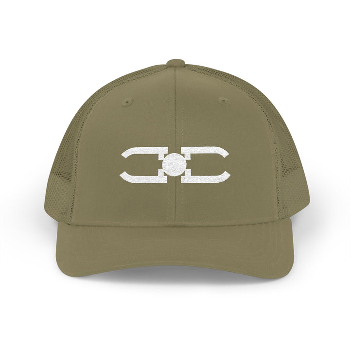 Dead-Center Bubble — Embroidered Snapback Trucker Hat — view 3