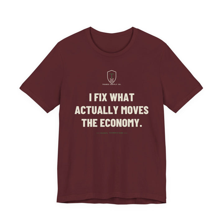 I Fix What Actually Moves The Economy — Funny Diesel Tech T-Shirt — view 4