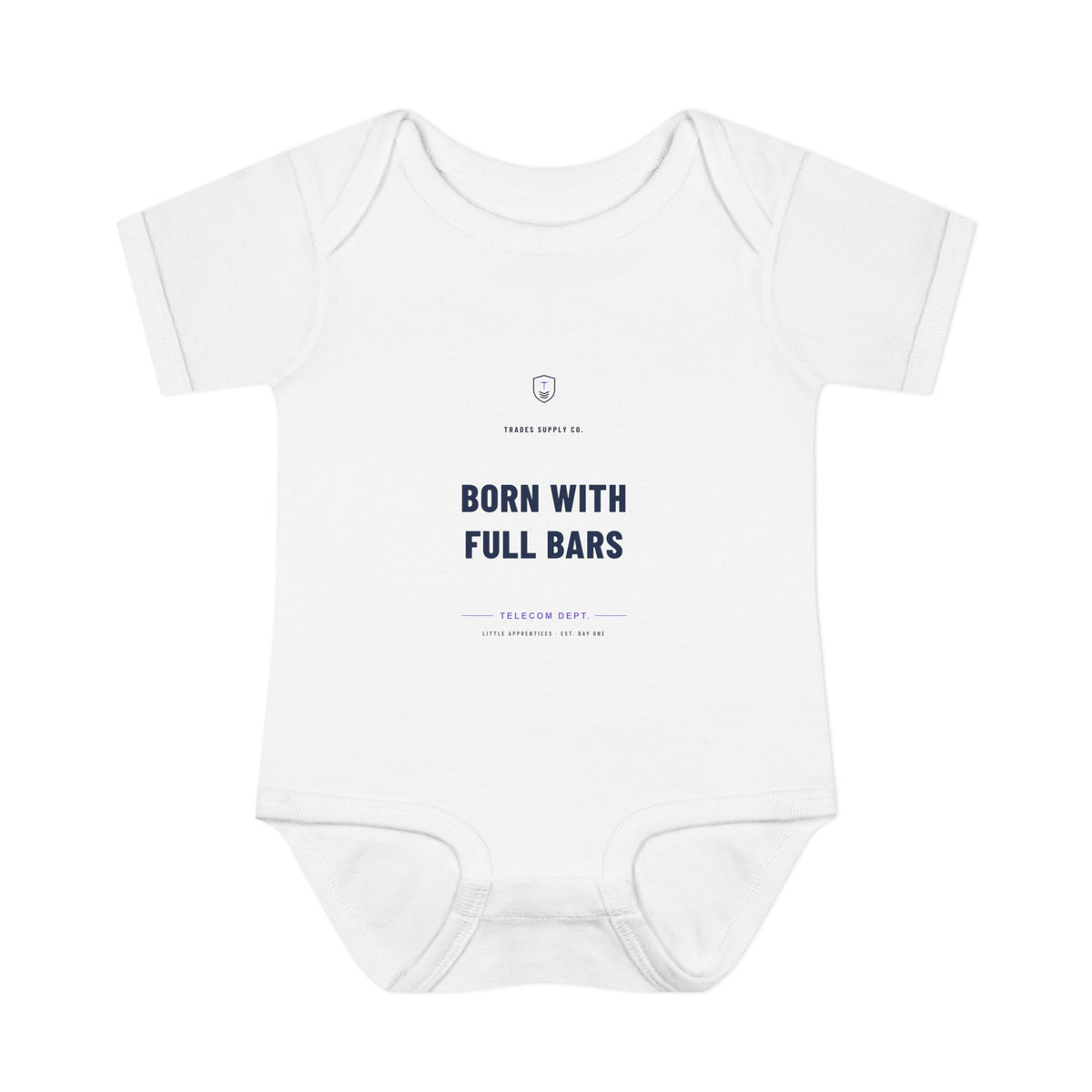Born With Full Bars — Telecom Tech Baby Bodysuit