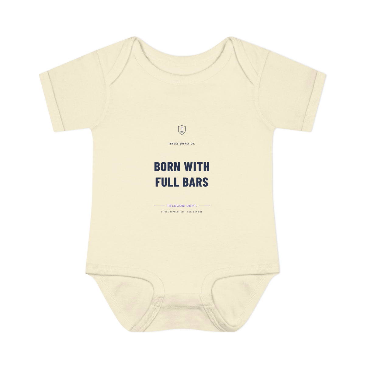 Born With Full Bars — Telecom Tech Baby Bodysuit