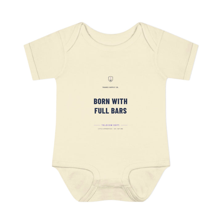 Born With Full Bars — Telecom Tech Baby Bodysuit — alternate view