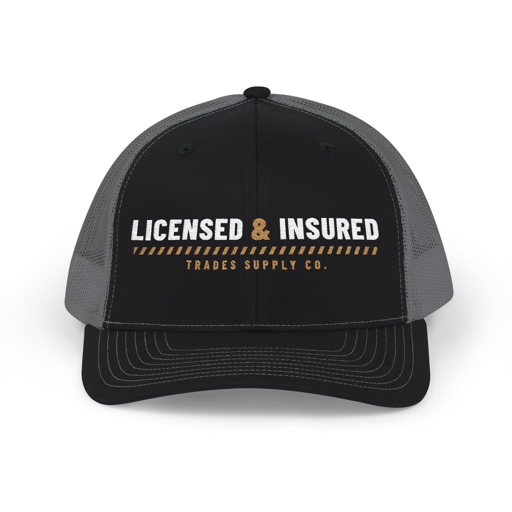 Licensed & Insured — Embroidered Snapback Trucker Hat