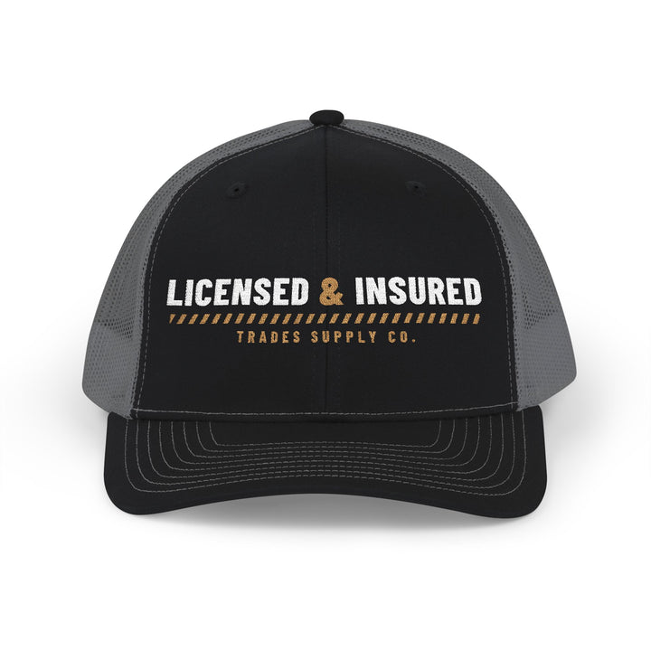 Licensed & Insured — Embroidered Snapback Trucker Hat