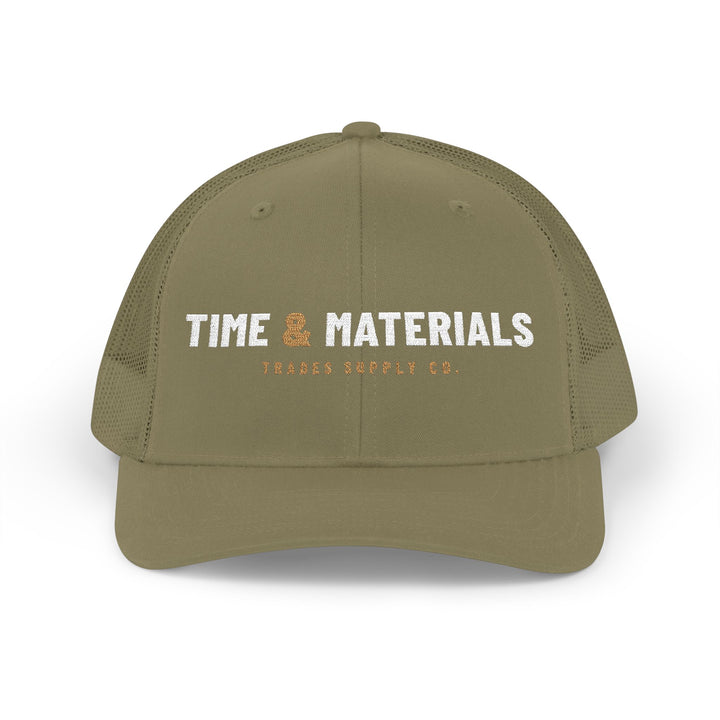 Time & Materials — Embroidered Snapback Trucker Hat — view 3
