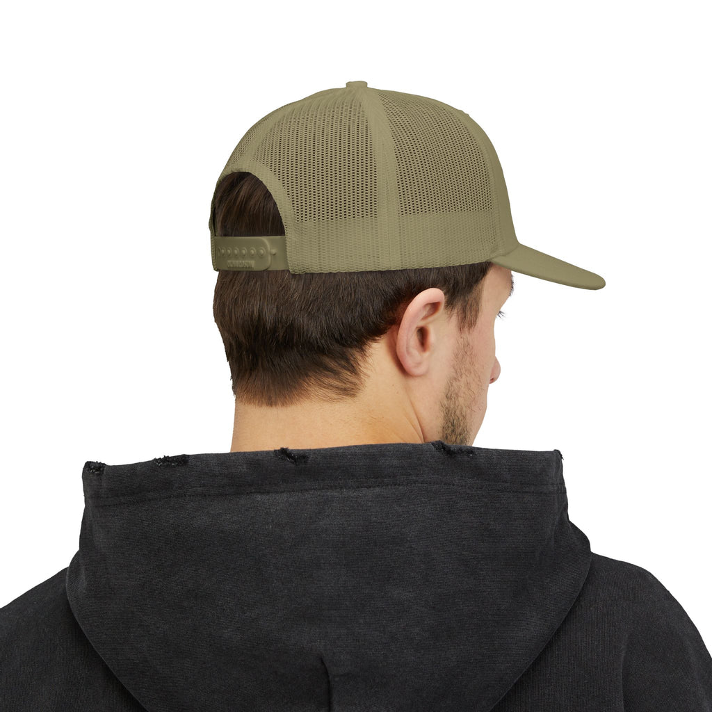 Dead-Center Bubble — Embroidered Snapback Trucker Hat