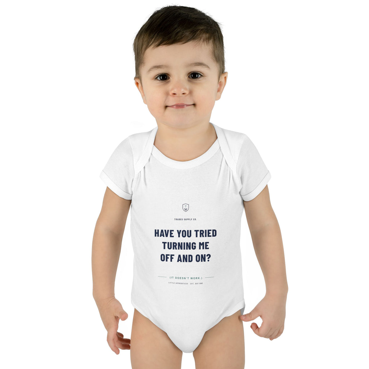 Have You Tried Turning Me Off And On? — Automation Tech Baby Bodysuit