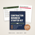 Contractor Business Starter Kit: estimate spreadsheet, service agreement and change order templates. Instant download.